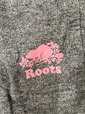 Roots Gray Sweatpants with Pink Logo